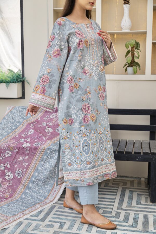 Bloom - embroidered 3 piece khaddar suit - Image 4