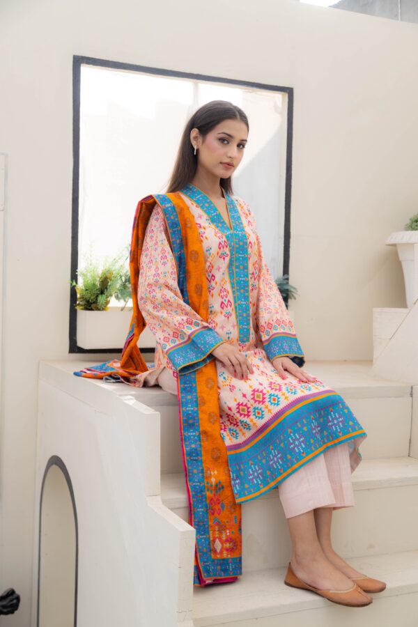 Rainbow reverie - 3 piece khaddar suit (unstitched) - Image 3