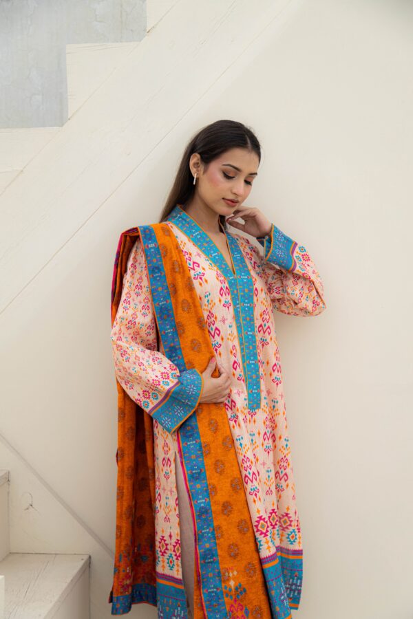 Rainbow reverie - 3 piece khaddar suit (unstitched) - Image 5