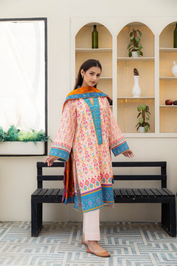 Rainbow reverie - 3 piece khaddar suit (unstitched) - Image 4