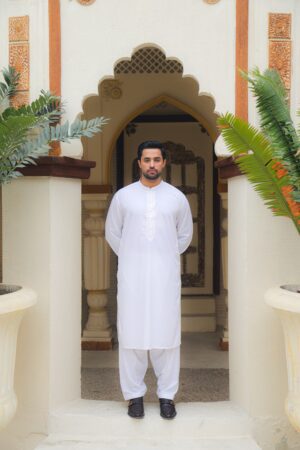 White embroidered shalwar kameez