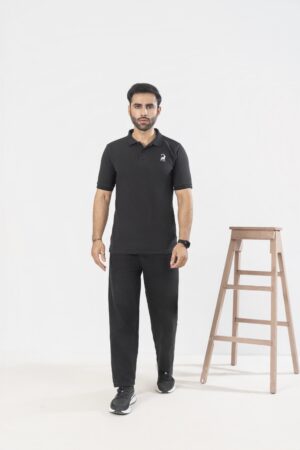 Black polo shirt