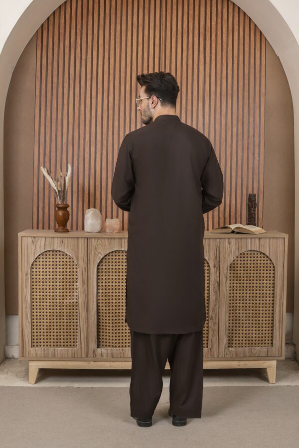 Dark brown shalwar kameez - Image 5