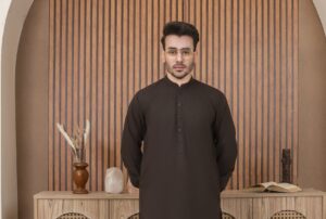 Dark brown shalwar kameez