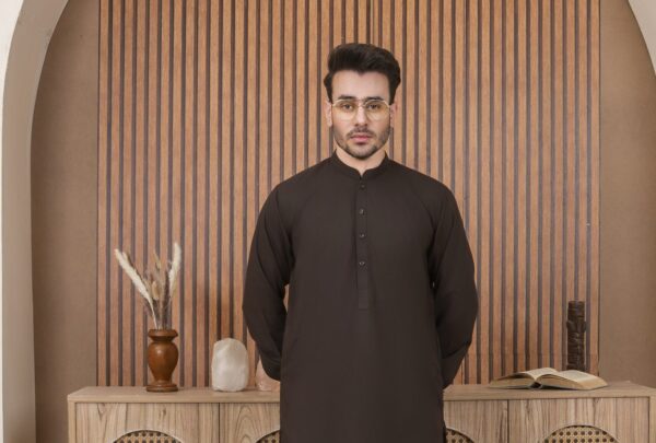 Dark brown shalwar kameez