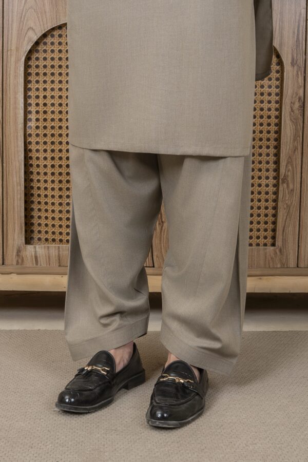 Warm grey shalwar kameez - Image 3