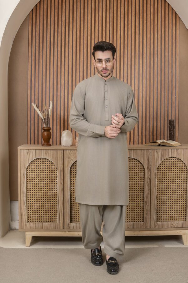 Warm grey shalwar kameez