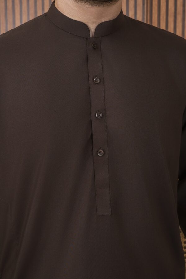 Dark brown shalwar kameez - Image 4