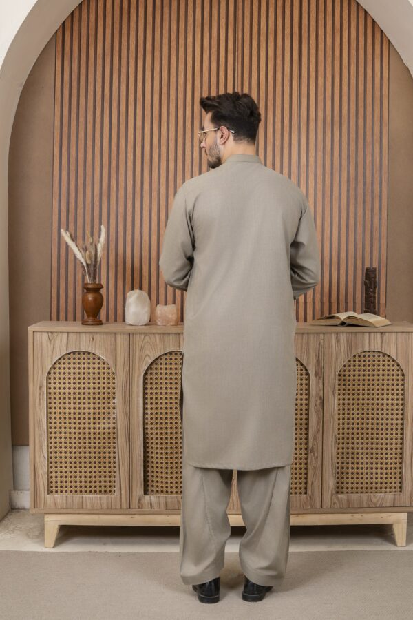 Warm grey shalwar kameez - Image 6